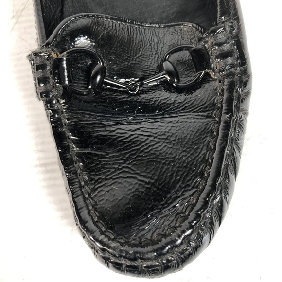 Gucci horse bit loafers/drivers in black leather and gunmetal hardware size 38.5 - Picture 7 of 10